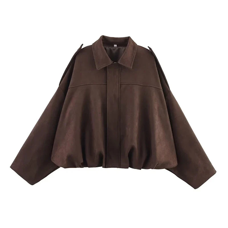 Casaco Bomber Mulher | Gola Virada, Mangas Compridas | Vintage
