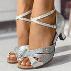 Sapatos de Dança Latina Femininos | Sola de Camurça, Salto 5,5cm