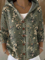 Sage | Colete Feminino Patchwork com Capuz