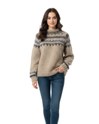 Nina | Camisola Feminina Padrão Nórdico Corte Relaxado