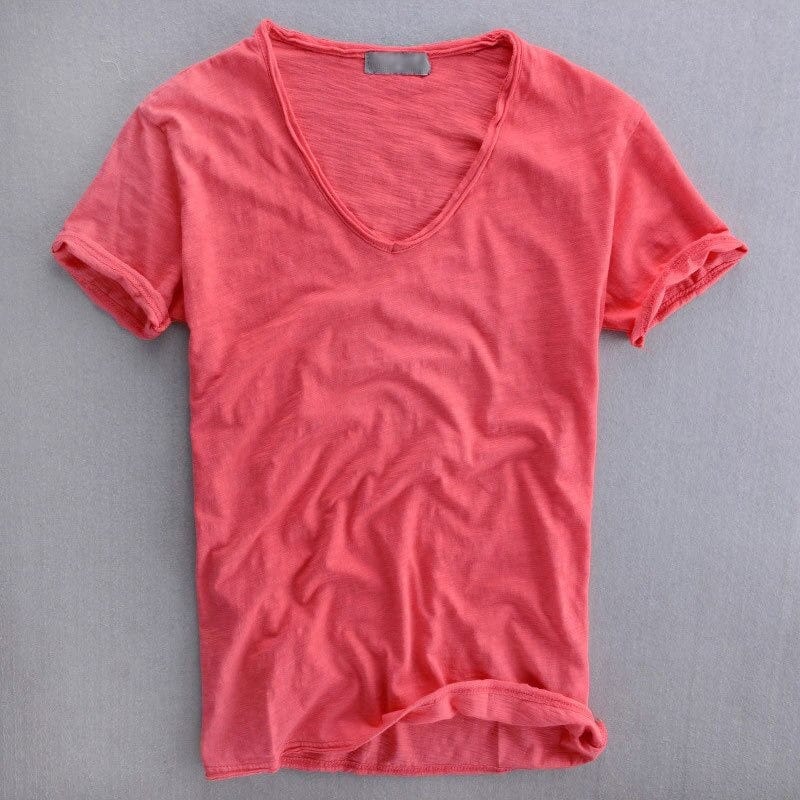 Iris | Homem Camiseta Algodão Decote V Slim Fit
