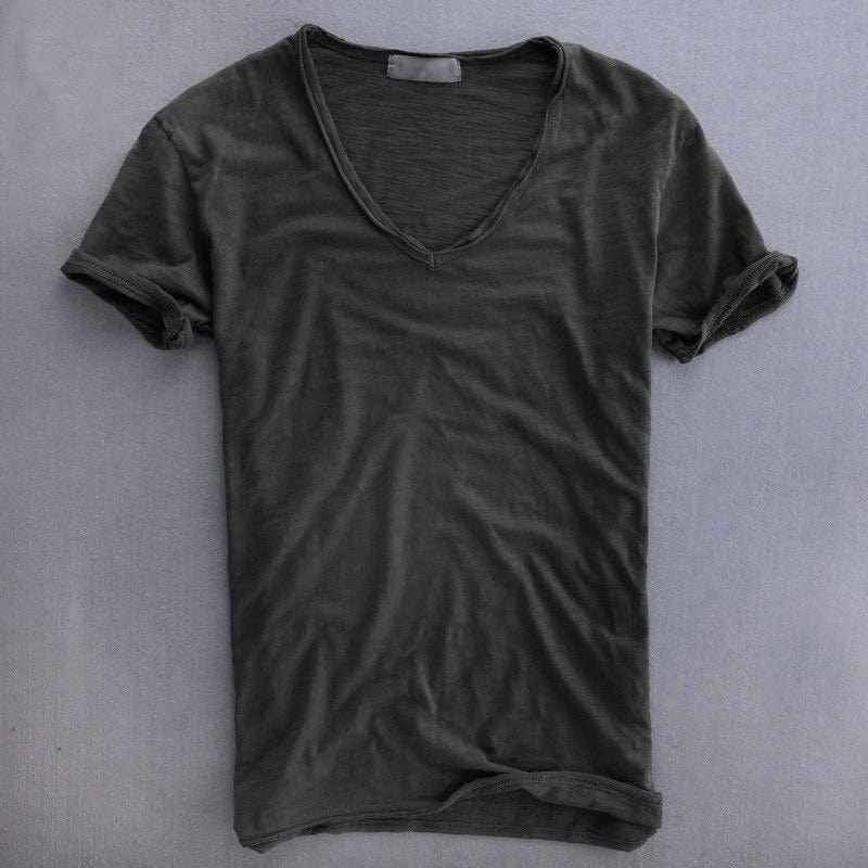 Iris | Homem Camiseta Algodão Decote V Slim Fit