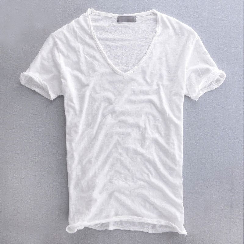 Iris | Homem Camiseta Algodão Decote V Slim Fit