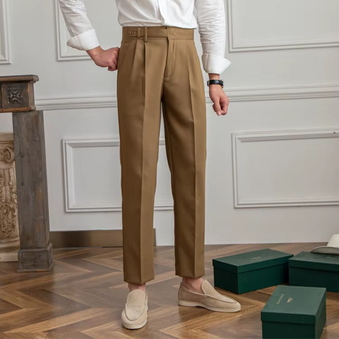 Marlowe | Calças Masculinas Plissadas Cintura Alta