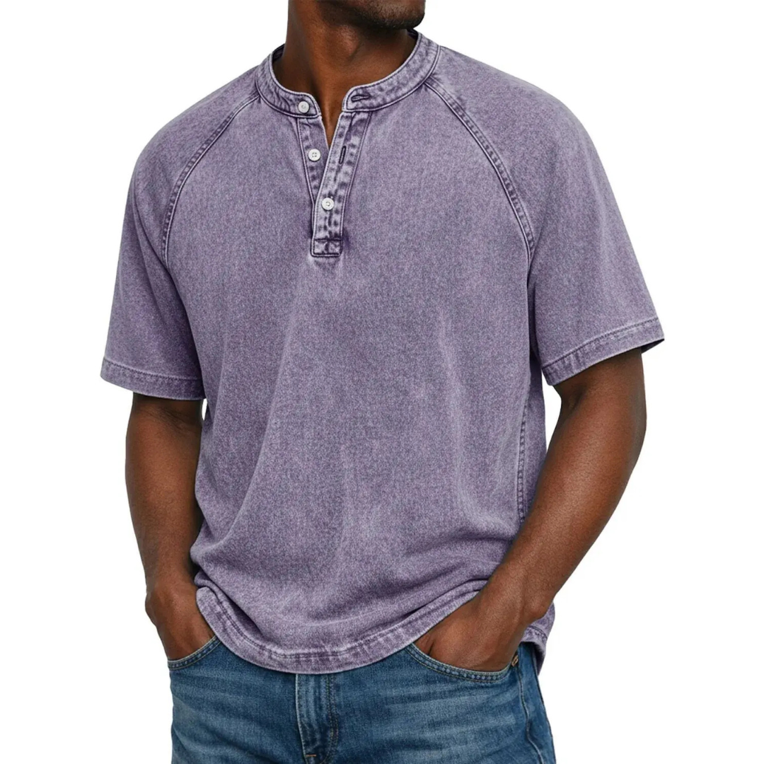 Bexcellent | Camisa Henley Masculina Manga Raglan Vintage