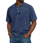 Bexcellent | Camisa Henley Masculina Manga Raglan Vintage