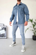 Xanthe | Camisa Jaqueta Masculina com Bolsos no Peito