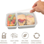 Marlow | Recipientes Alimentares Reutilizáveis | Conjunto 20 Peças, 2 Compartimentos | Sem BPA