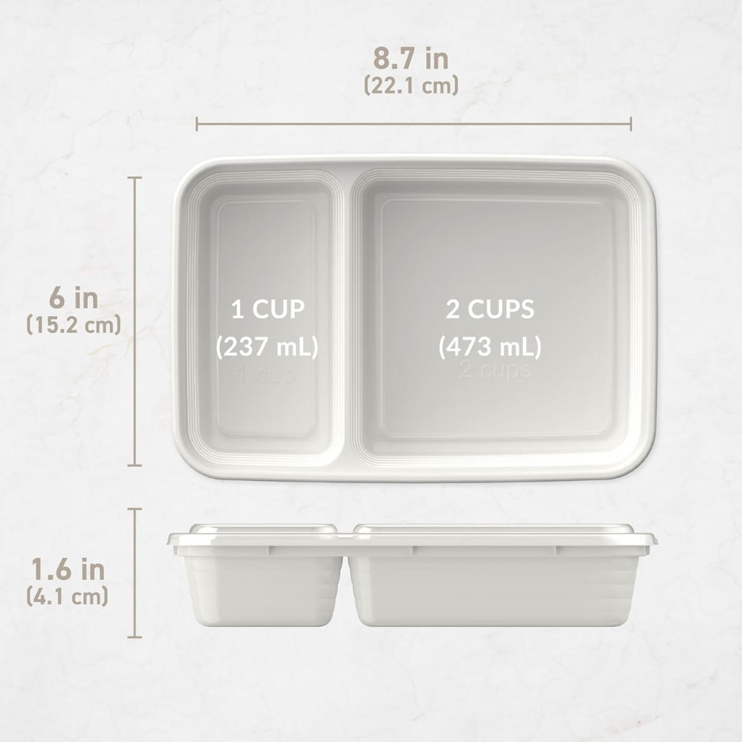 Marlow | Recipientes Alimentares Reutilizáveis | Conjunto 20 Peças, 2 Compartimentos | Sem BPA