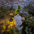 Odette | Gnomos Solares de Jardim | Decoração Solar LED | Resina Impermeável
