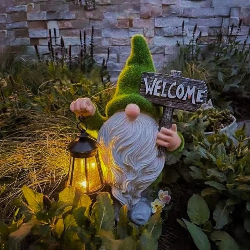 Odette | Gnomos Solares de Jardim | Decoração Solar LED | Resina Impermeável