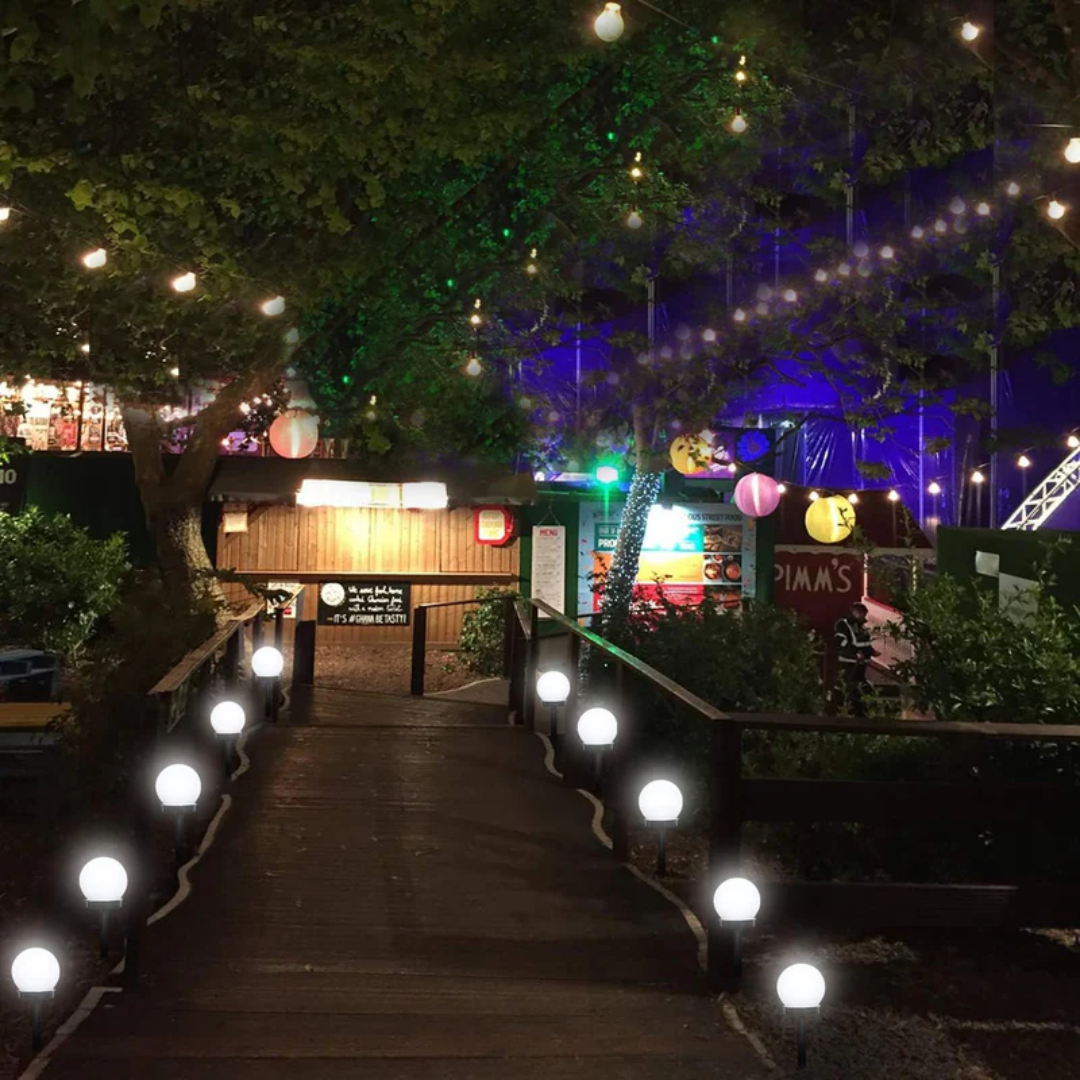 Honor | Luminárias Solares de Jardim LED | Pack 3 Unidades, Impermeáveis, Esféricas