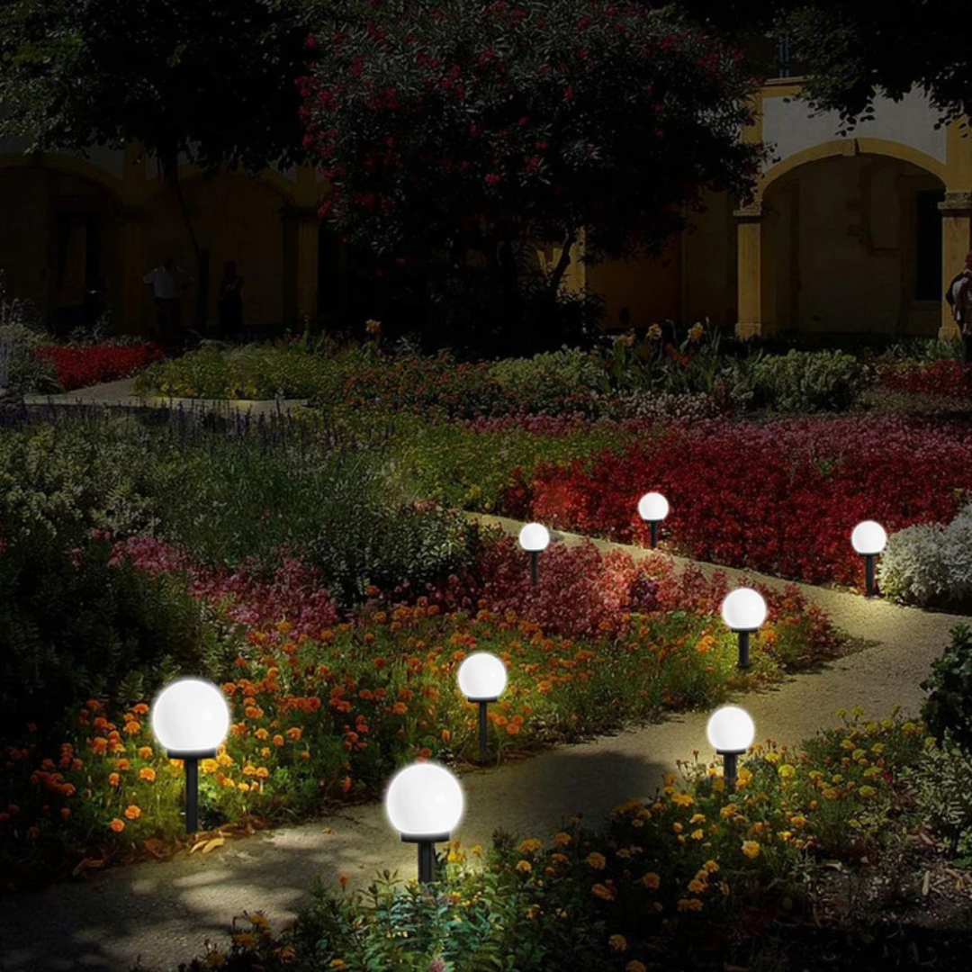 Honor | Luminárias Solares de Jardim LED | Pack 3 Unidades, Impermeáveis, Esféricas