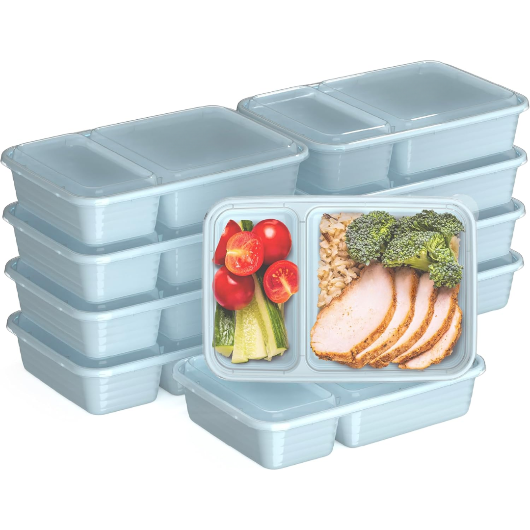 Marlow | Recipientes Alimentares Reutilizáveis | Conjunto 20 Peças, 2 Compartimentos | Sem BPA