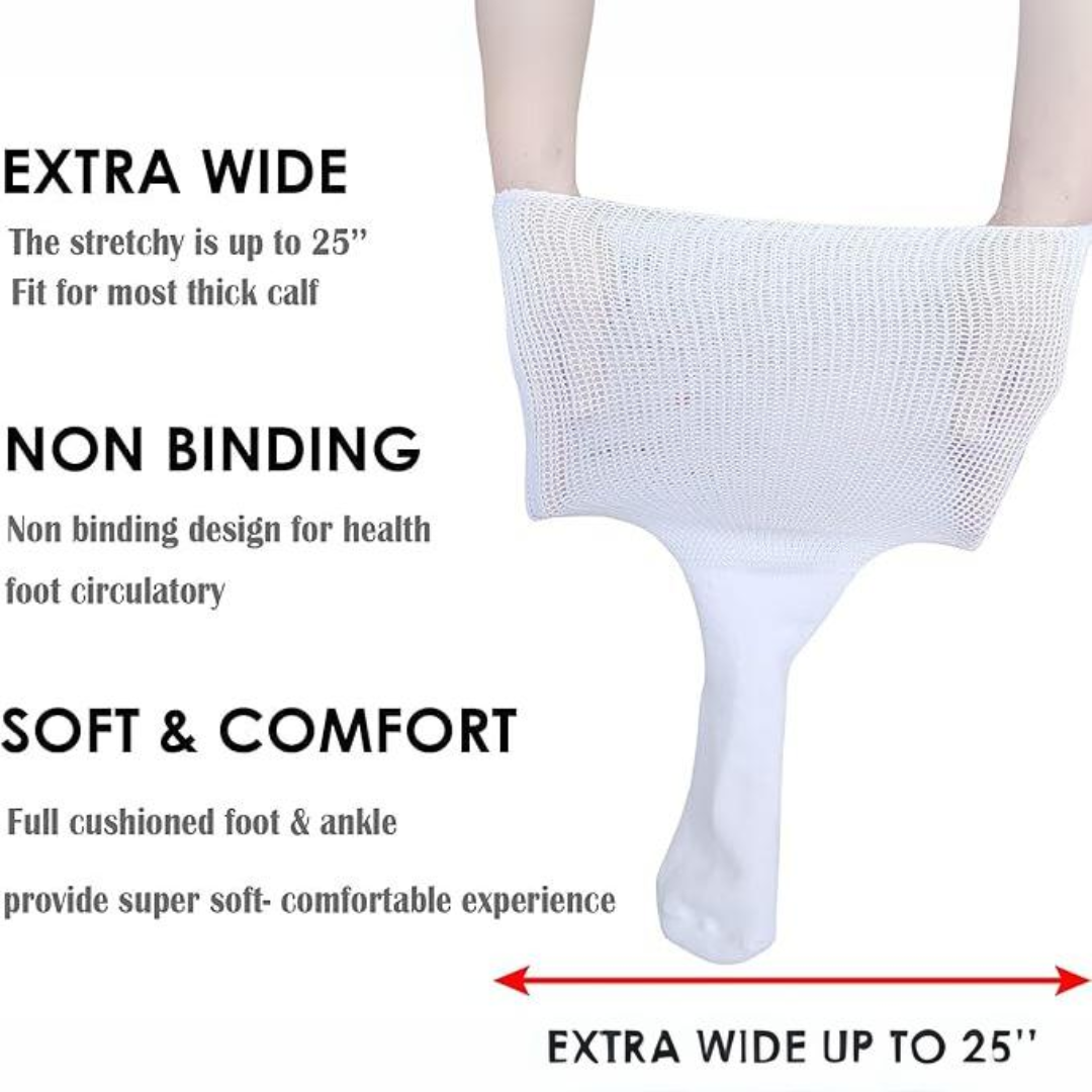 Sage | Meias Extra Largas Linfedema Diabetes Sem Compressão 2 Pares