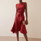 Dione | Vestido Midi Feminino Drapeado Assimétrico