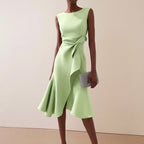 Dione | Vestido Midi Feminino Drapeado Assimétrico