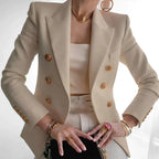 Blazer Feminino | Ombros Estruturados, Corte Elegante | Botão Único, Social