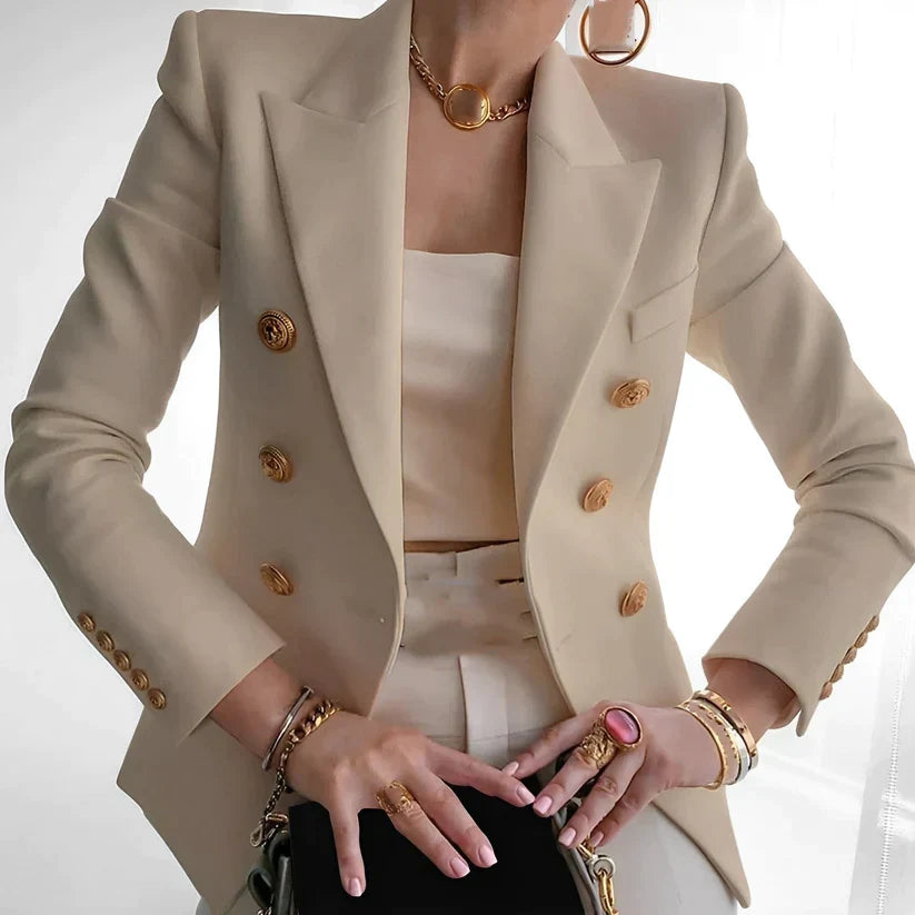 Blazer Feminino | Ombros Estruturados, Corte Elegante | Botão Único, Social