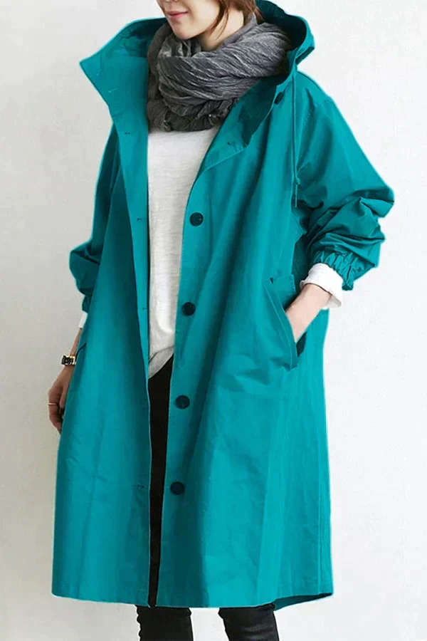 Mulher Impermeável com Capuz Oversize