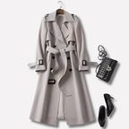 Marlow | Mulher Trench Coat Vintage Cintura Definida