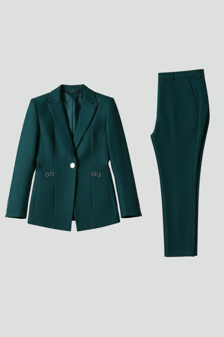 Conjunto Feminino Blazer e Calça Reta Botão