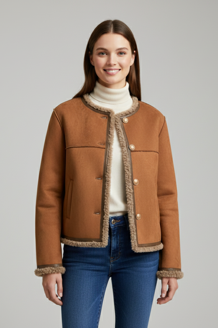 Roupa feminina urbana moderna com estética minimalista de cidade