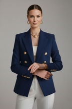 Ximena | Mulher Blazer Duplo Abotoamento Botões Dourados