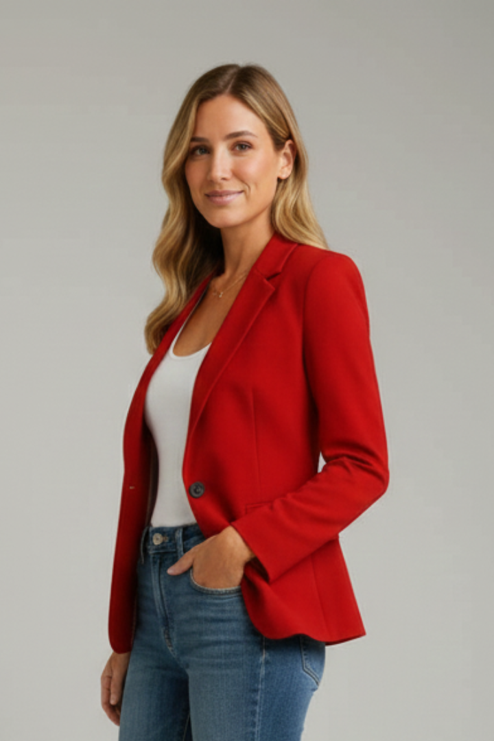 Ondine | Mulher Blazer Lapela Entalhada Botão Único
