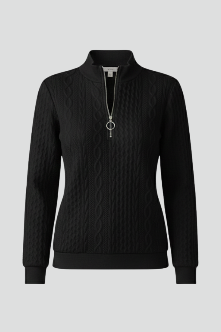 Vianne | Camisola Feminina Tricot Cabo Gola com Fecho de Correr