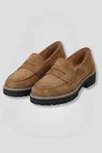 Xanthe | Mocassins Femininos Camurça Bico Redondo