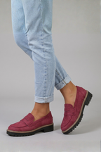 Xanthe | Mocassins Femininos Camurça Bico Redondo