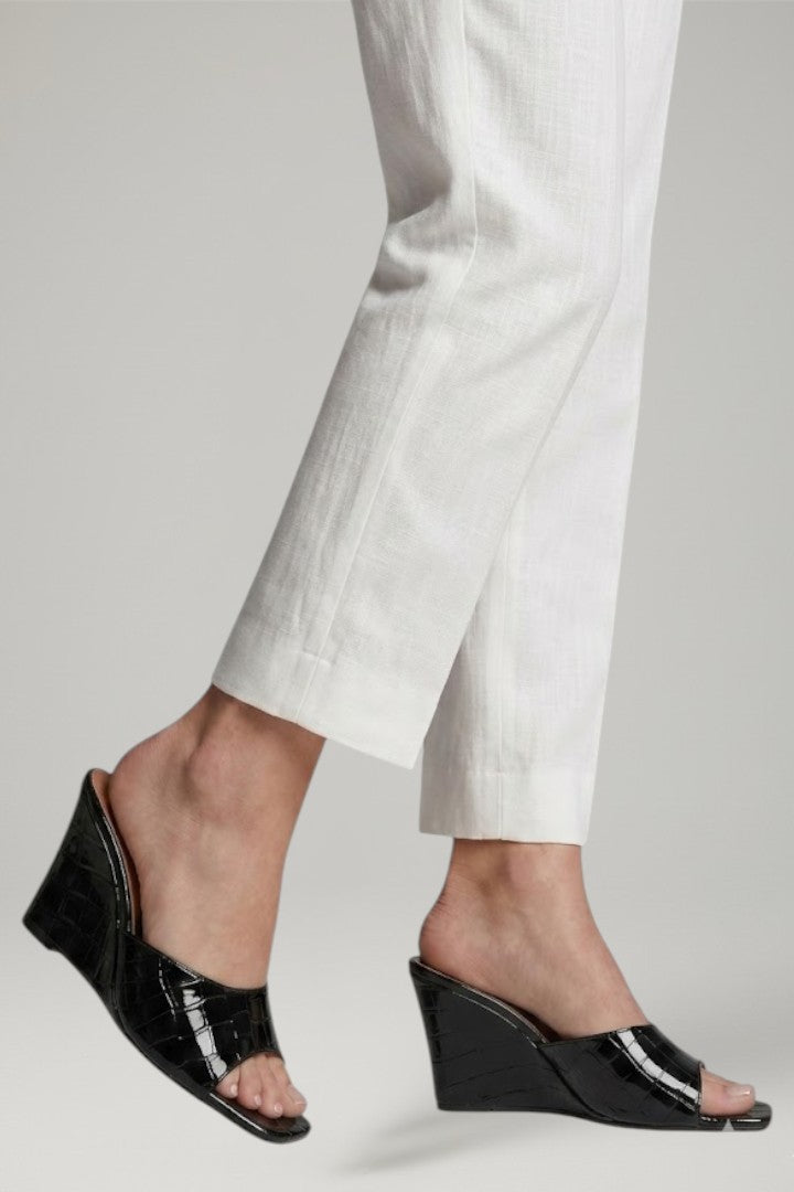 Rhea | Sapatos Anabela de Couro Femininos com Palmilha Acolchoada