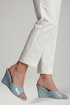 Rhea | Sapatos Anabela de Couro Femininos com Palmilha Acolchoada
