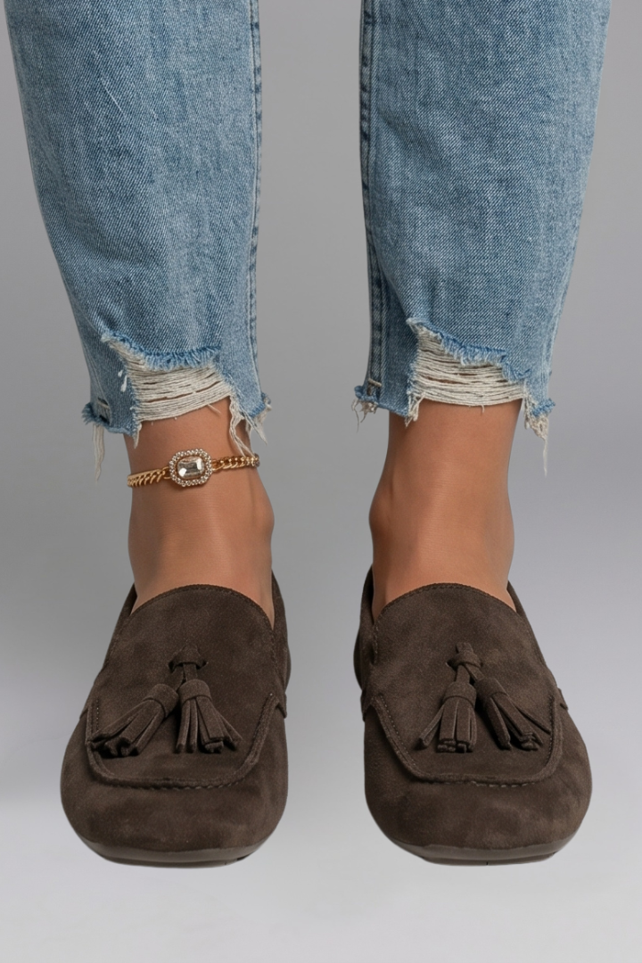 Vada | Mocassins Femininos Lisos com Detalhe de Franja
