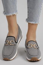 Lena | Mocassins Femininos Mesh Texturizado Slip-On