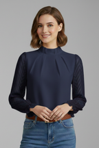 Lux | Blusa Feminina Manga Longa Decote Franzido
