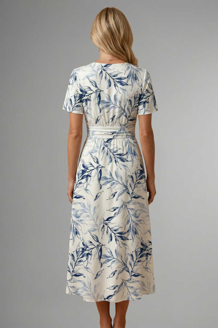 Ottoline | Vestido Midi Feminino Floral Decote V