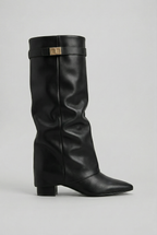 Botas Cano Alto com Salto Bloco Mulher