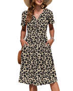Vestido Midi para Mulher Verão | Decote em V, Cintura Império, Bolsos