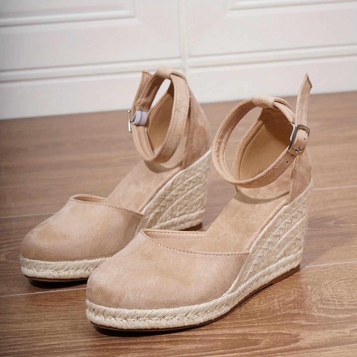 Anouk | Sandálias Anabela Femininas com Fivela no Tornozelo