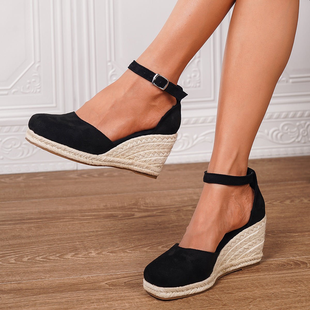 Anouk | Sandálias Anabela Femininas com Fivela no Tornozelo