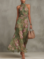 Wynne | Vestido Maxi Floral Halter Feminino
