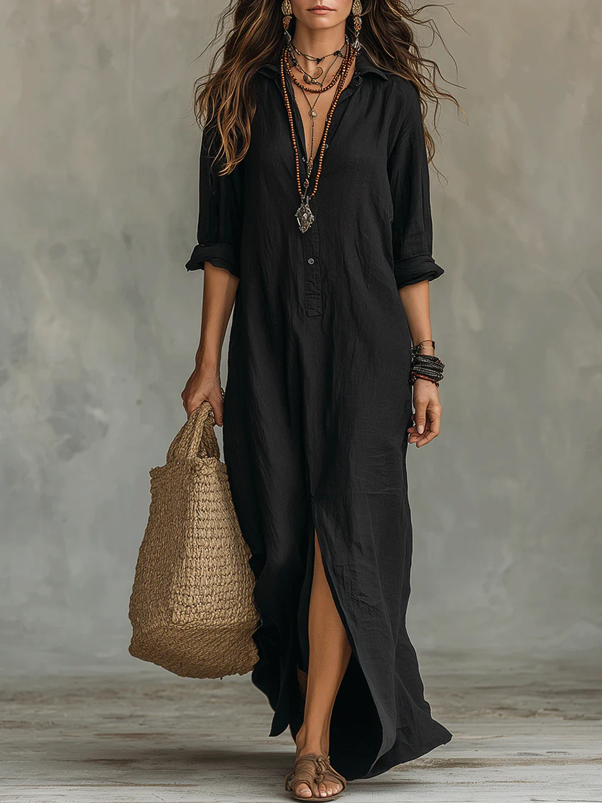 Vianne | Vestido Longo Feminino Fluido Elegante