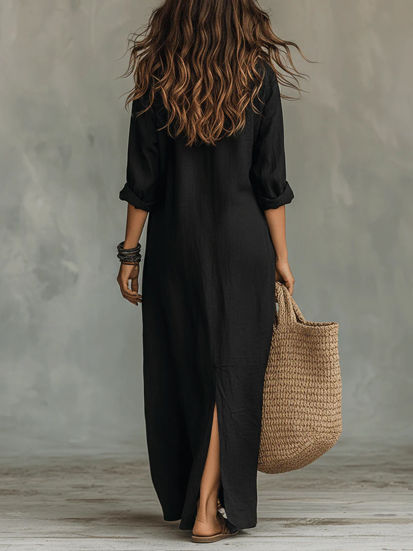 Vianne | Vestido Longo Feminino Fluido Elegante