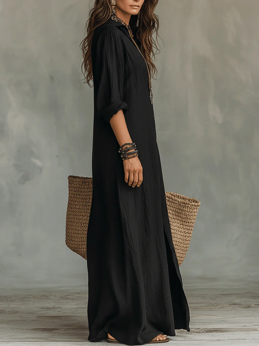 Vianne | Vestido Longo Feminino Fluido Elegante