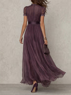 Embla | Vestido Longo Feminino Chiffon Decote Gota