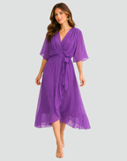 Mira | Vestido Longo Feminino Decote V Cós Amarrado