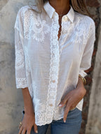 Freya | Blusa Feminina Renda Bordada