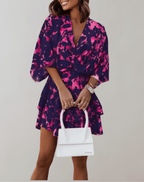 Anouk | Vestido Feminino Midi Decote V Manga Morcego